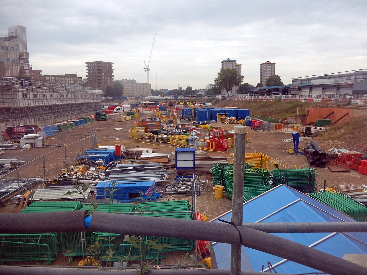 Excavation and construction works at Euston